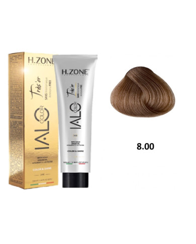 IALO H-ZONE Trés'or Coloration Permanante 8.00 Blond Clair Intense Sans Ammoniaque 100ml