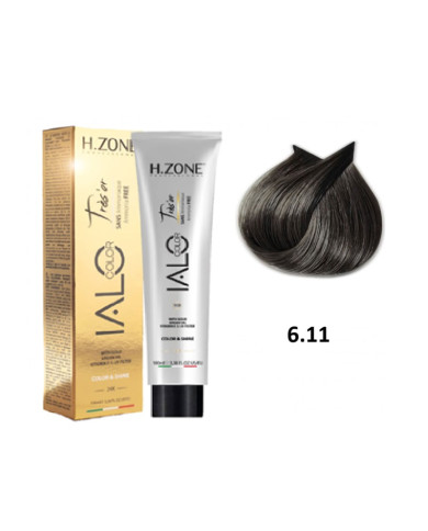 IALO H-ZONE Trés'or Coloration Permanante 6.11 Blond Foncé Cendré Intense Sans Ammoniaque 100ml