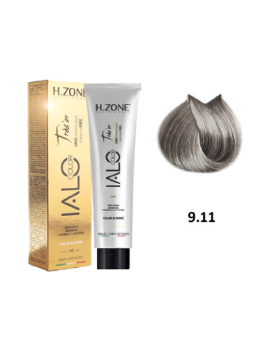 IALO H-ZONE Trés'or Coloration Permanante 9.11 Blond Très Clair Cendré Intense Sans Ammoniaque 100ml