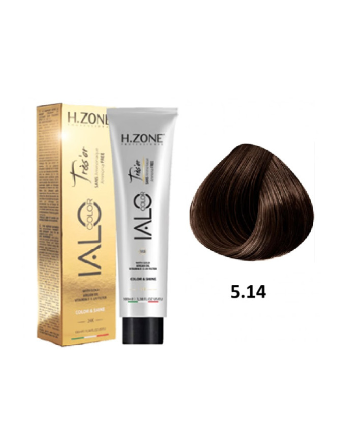IALO H-ZONE Trés'or Coloration Permanante 5.14 Chocolat Extra Fondant Sans Ammoniaque 100ml