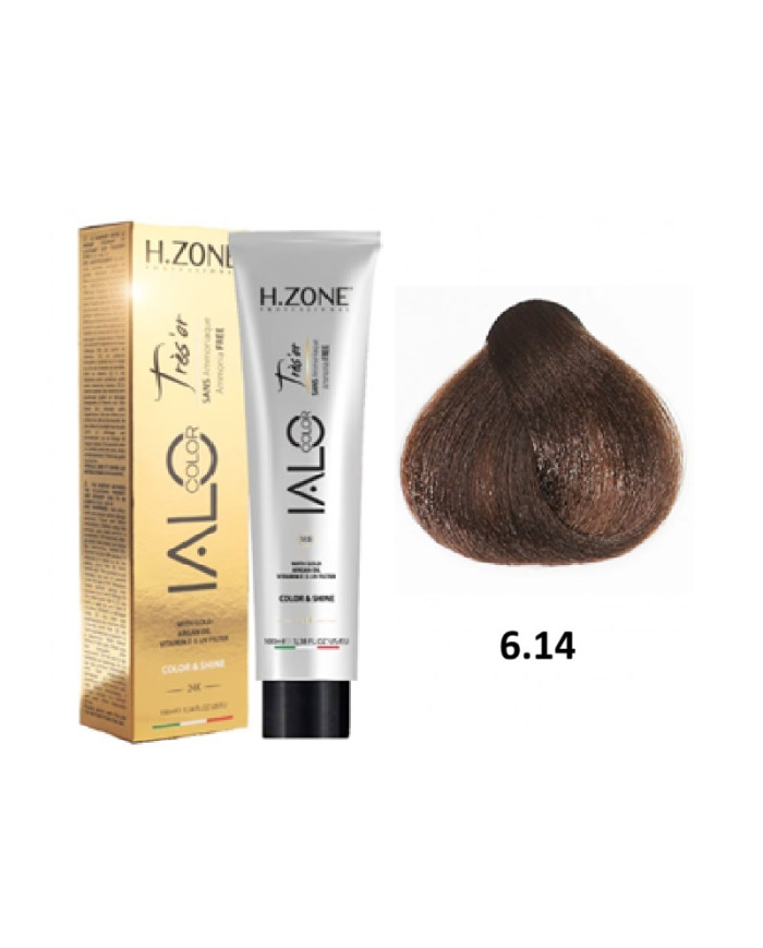 IALO H-ZONE Trés'or Coloration Permanante 6.14 Chocolat Fondant Sans Ammoniaque 100ml