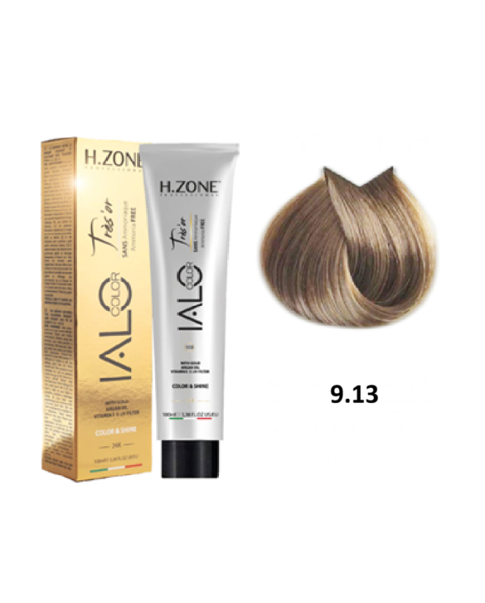 IALO H-ZONE Trés'or Coloration Permanante 9.13 Blond Très Clair Beige Sans Ammoniaque 100ml