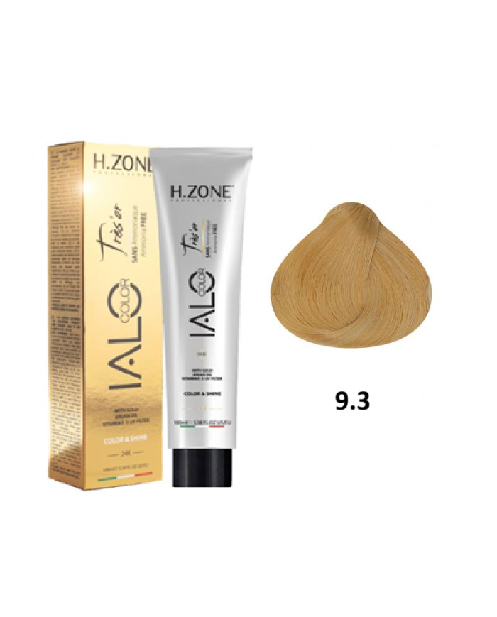IALO H-ZONE Trés'or Coloration Permanante 9.3 Blond Très Clair Doré Sans Ammoniaque 100ml