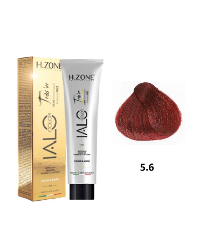 IALO H-ZONE Trés'or Coloration Permanante 5.6 Châtain Clair Rouge Sans Ammoniaque 100ml