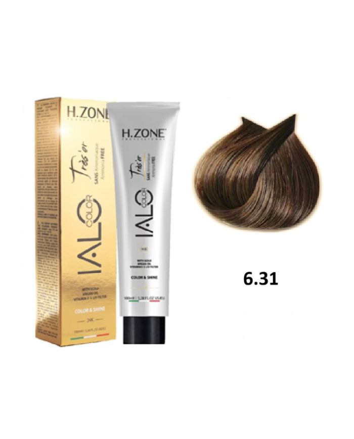 IALO H-ZONE Trés'or Coloration Permanante 6.31 Blond Foncé Sable Sans Ammoniaque 100ml