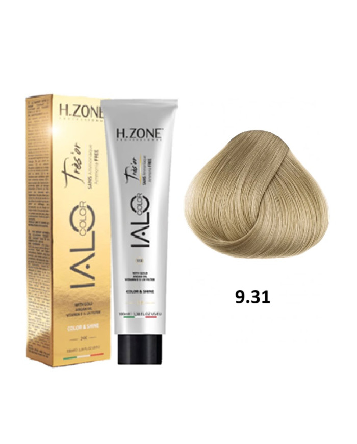 IALO H-ZONE Trés'or Coloration Permanante 9.31 Blond Très Clair Sable Sans Ammoniaque 100ml