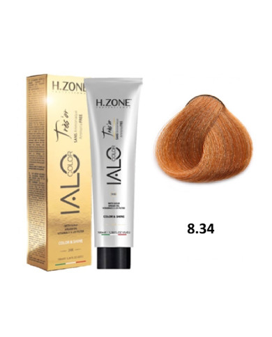 IALO H-ZONE Trés'or Coloration Permanante 8.34 Blond Clair Doré Cuivré Sans Ammoniaque 100ml