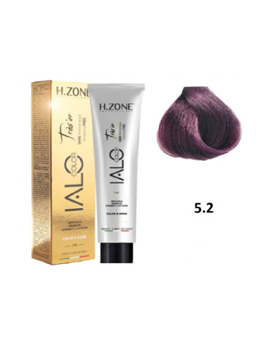 IALO H-ZONE Trés'or Coloration Permanante 5.2 Châtain Clair Violet Sans Ammoniaque 100ml