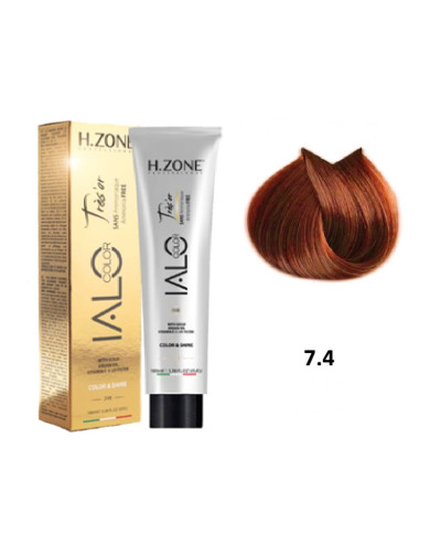 IALO H-ZONE Trés'or Coloration Permanante 7.4 Blond Cuivré Sans Ammoniaque 100ml
