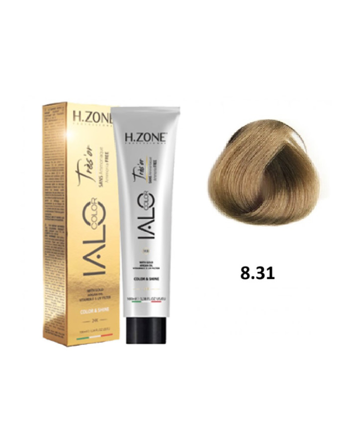 IALO H-ZONE Trés'or Coloration Permanante 8.31 Blond Clair Sable Sans Ammoniaque 100ml