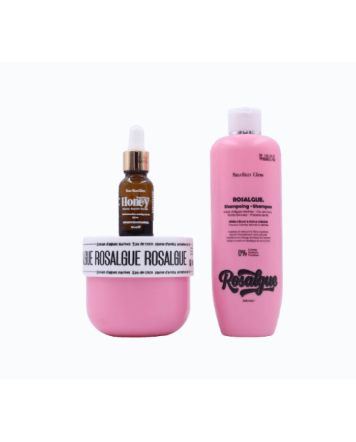 Pack Rosalgue + Sérum Honey – Soin Cheveux Colorés & Abîmés Pack Rosalgue + Sérum Honey – Soin Cheveux Colorés & Abîmés