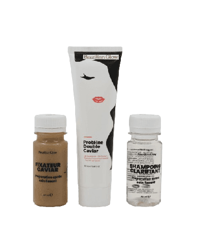 Brazilian Glow Lissage Protéine Double Caviar – Soin Lissant Sans Formol Cheveux Fins et Colorés