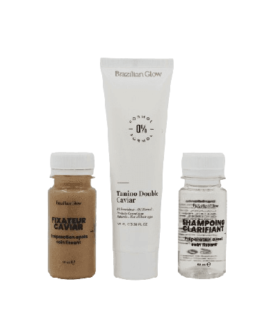 Brazilian Glow Lissage Tanino Double Caviar – Soin Lissant Sans Formol Cheveux Naturels & Afro