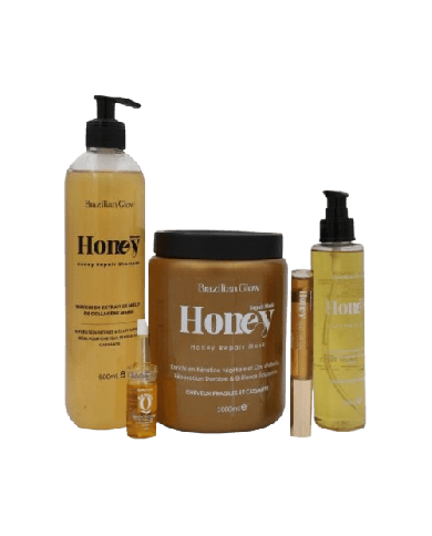 Brazilian Glow Pack Honey – Routine Capillaire Réparatrice au Miel & Collagène Marin