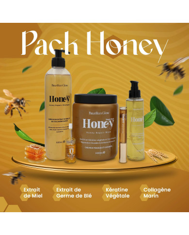 Brazilian Glow Pack Honey – Routine Capillaire Réparatrice au Miel & Collagène Marin
