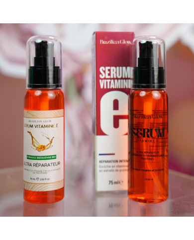 Sérum Vitamine E 75ml Brazilian Glow – Réparation & Brillance Sans Parabène