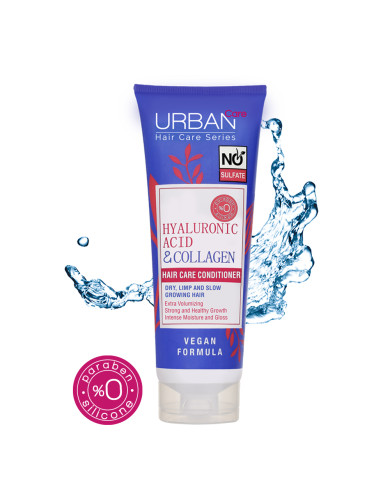 Urban Care Après-Shampooing Extra Volume 250ml – Acide Hyaluronique & Collagène Sans Sulfate