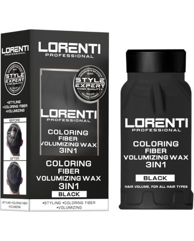 Lorenti Fiber Powder Wax 3in1 Black – Volume & Couleur