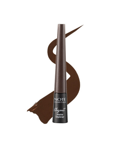 NOTE Elegant Matte Dipliner 02 – Eyeliner Liquide Coffee Brown Mat Intense | Tunisie