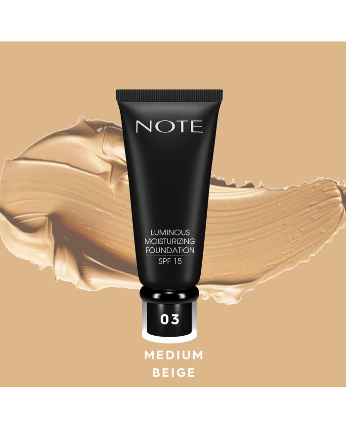 NOTE Luminous Moisturizing Foundation 03 – Medium Beige | Teint naturel lumineux