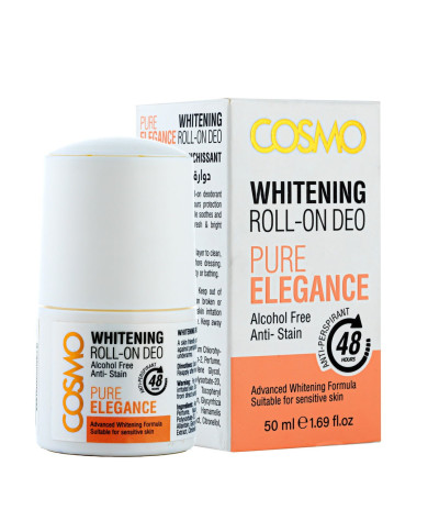 COSMO Pure Elegance Whitening Roll-On Deo 50ML – Déodorant Éclaircissant Tunisie