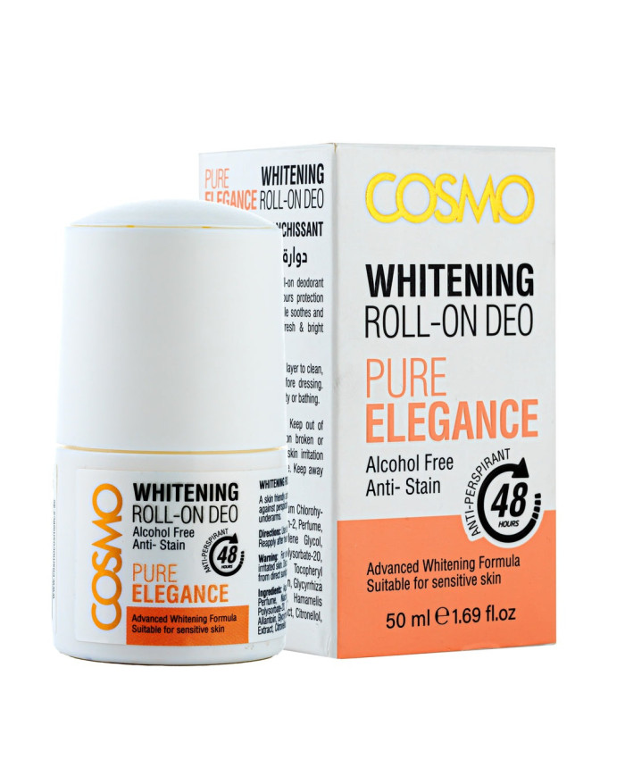 COSMO Pure Elegance Whitening Roll-On Deo 50ML – Déodorant Éclaircissant Tunisie