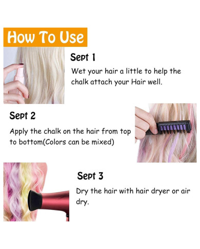 Peigne Coloration Cheveux Temporaire Multicolore - Idée Cadeau Enfant