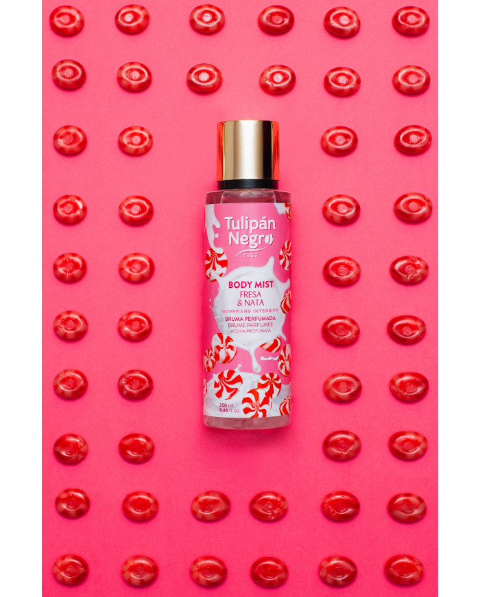 Tulipan Negro Strawberry & Cream Body Mist 250ML – Brume Parfumée Fraise | Tunisie