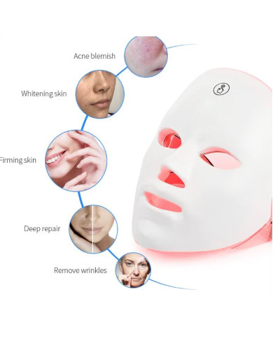 Masque LED Visage 7 Couleurs Tunisie | Soin Anti-Acné & Anti-Âge – CherryBeauty