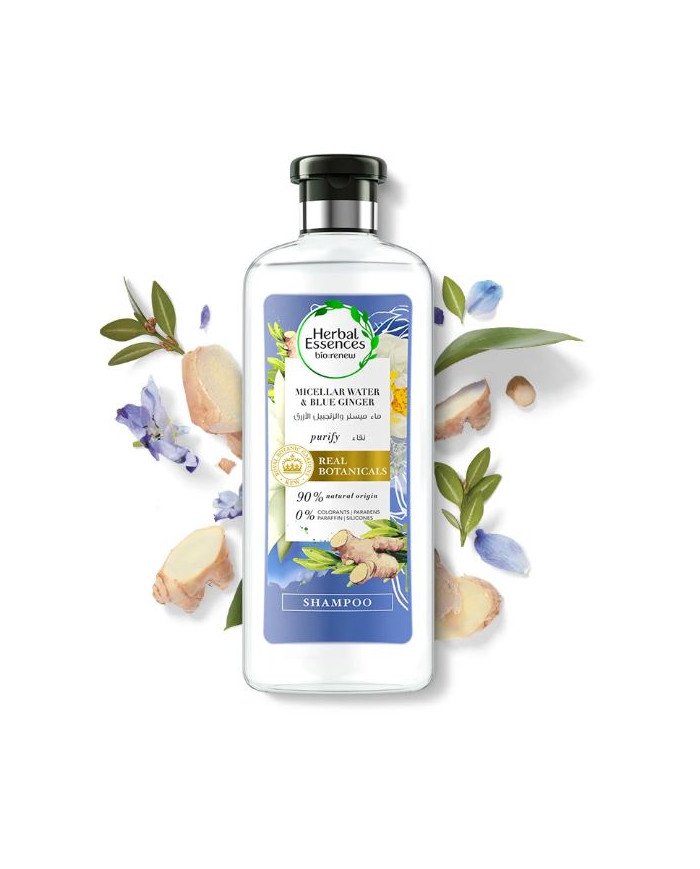 Shampoing Herbal Essences Micellar Water & Blue Ginger 400ml – Purifiant & Léger