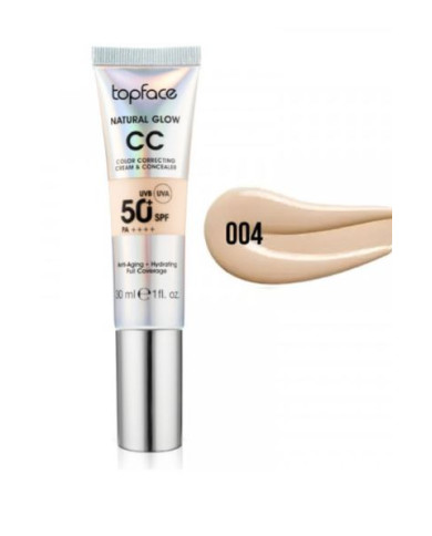 Topface CC Cream & Concealer 004 | Teint Foncé & Glow Naturel | Cherry Beauty Tunisie