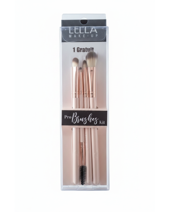 LELLA Kit 4 pinceaux maquillage – Concealer, yeux & sourcils pro
