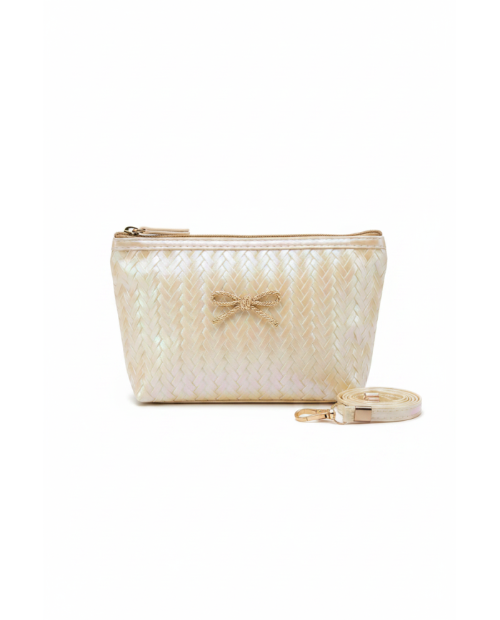 Trousse maquillage papillon beige – Pochette cosmétique pratique