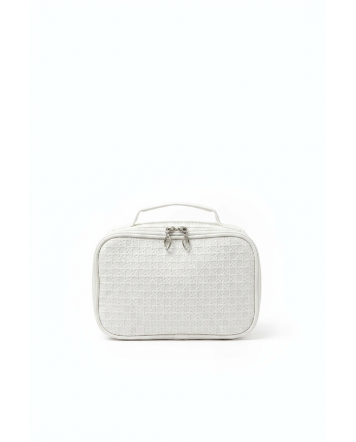Trousse maquillage mini valise blanc – Vanity cosmétique portable