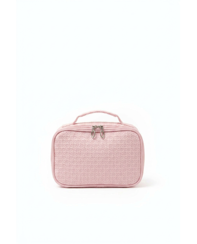 Trousse maquillage mini valise rose bebe – Vanity cosmétique portable
