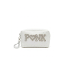 Trousse maquillage carrée strass PINK blanc– Pochette rose glamour