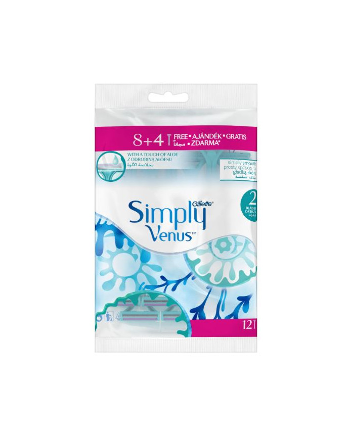 Gillette Simply Venus 8+4 – Pack 12 rasoirs femme