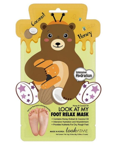 Look At Me Foot Relax Mask Bear – Masque hydratant pieds