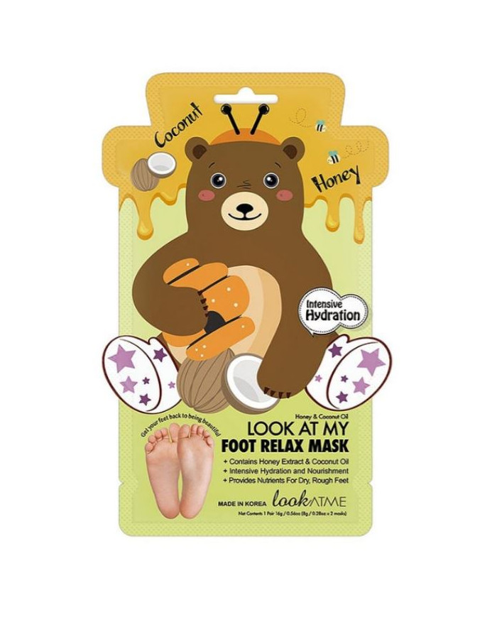 Look At Me Foot Relax Mask Bear – Masque hydratant pieds