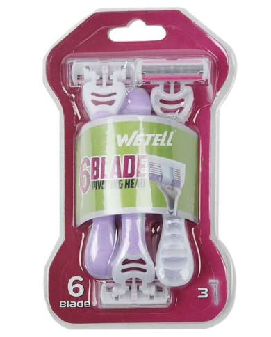 Wetell Rasoir 6 Lames 3 Pièces – Rasoir jetable
