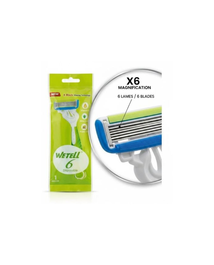 Wetell Rasoir 6 Lames Vitamine E Aloe Vera Argan