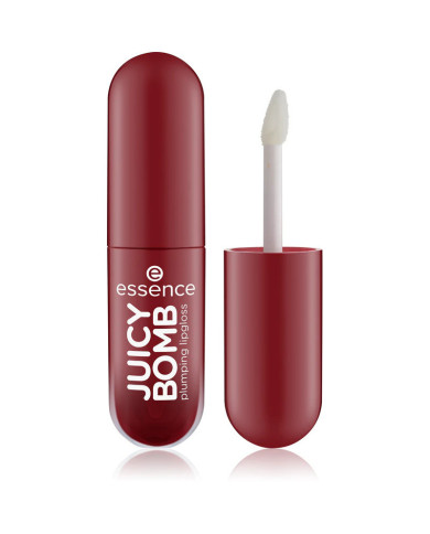 Gloss repulpant Essence Juicy Bomb : brillance intense, effet volume instantané, texture légère et lèvres visiblement plus pulpe