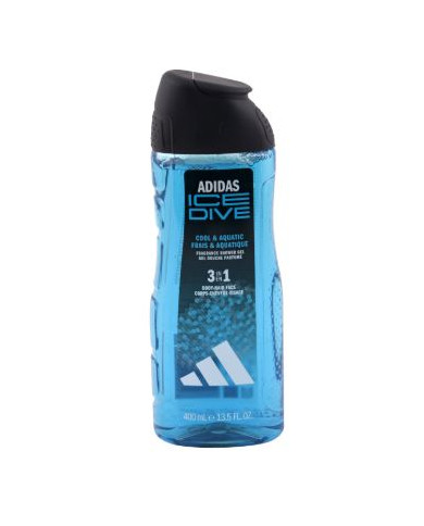 Adidas Ice Dive Gel Douche 3-en-1 400ml | Homme Fraîcheur Sport | Cherry Beauty Tunisie