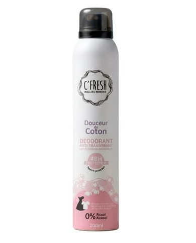 C’Fresh Déodorant Femme Douceur Coton 200ml | Fraîcheur Douce | Cherry Beauty Tunisie