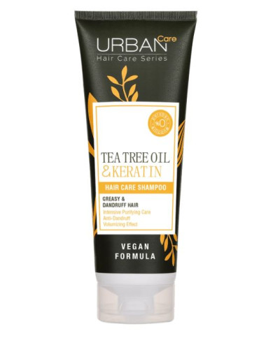 URBAN Care Tea Tree & Keratin Shampoo 250ml | Anti-Pelliculaire & Cheveux Gras | Cherry Beauty Tunisie