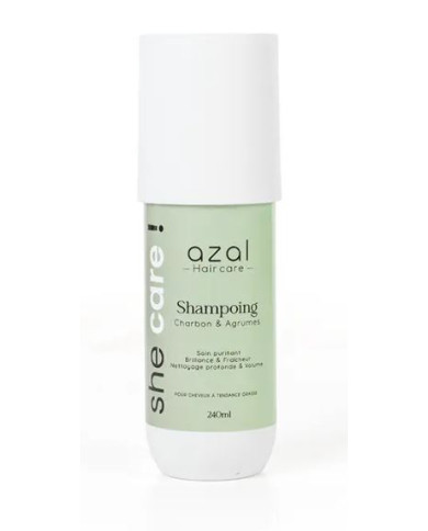 Azal SHE CARE Shampooing Cheveux Gras 240ml | Charbon & Agrumes | Cherry Beauty Tunisie