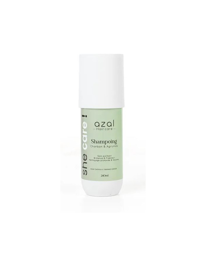 Azal SHE CARE Shampooing Cheveux Gras 240ml | Charbon & Agrumes | Cherry Beauty Tunisie