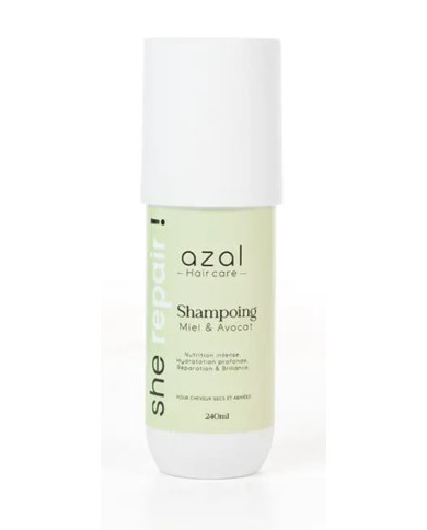 Azal SHE REPAIR Shampooing Cheveux Secs 240ml | Miel & Avocat | Cherry Beauty Tunisie