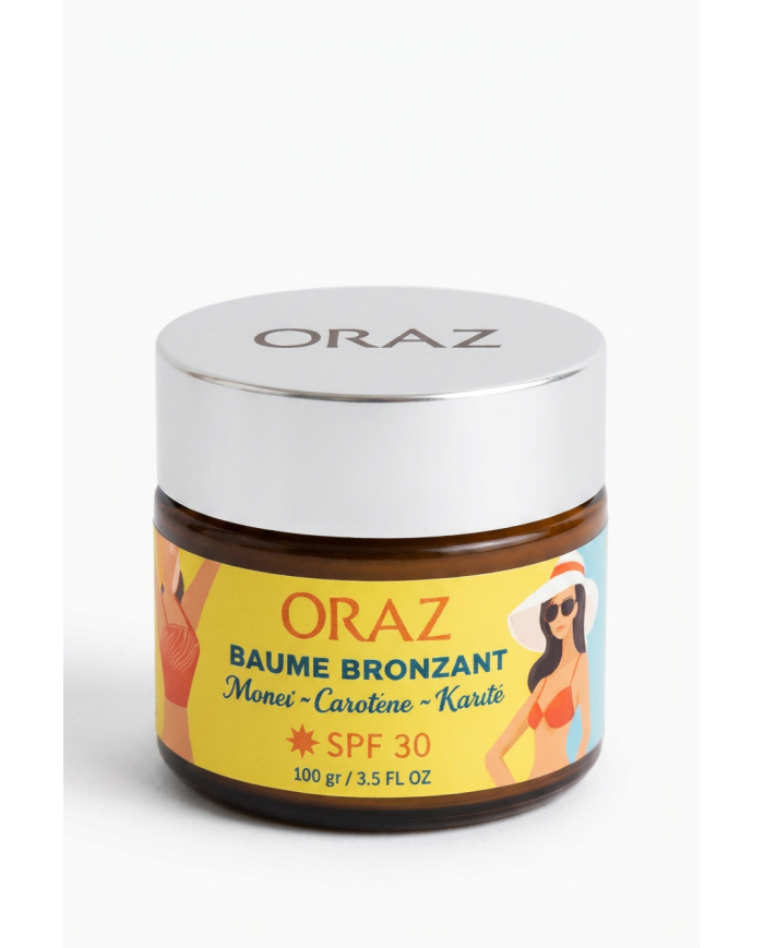 Oraz Baume Bronzant SPF30 100g | Monoï Carotène Karité | Cherry Beauty Tunisie
