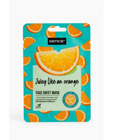SENCE Juicy Like an Orange Face Sheet Mask | Masque Tissu Vegan Orange | Cherry Beauty Tunisie